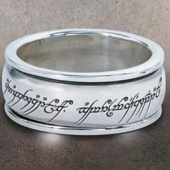 Großhandel 🤩 Noble Collection Herr Der Ringe: Ring "Elbenschrift" (Sterling Silber) 😍