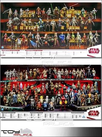 Brandneu 🤩 Hasbro Star Wars: 2 Seitiges Poster "The Legacy Collection & The Clone Wars" - 2009er Figuren 🌟 3 Brandneu 🤩 Hasbro Star Wars: 2 Seitiges Poster "The Legacy Collection & The Clone Wars" - 2009er Figuren 🌟